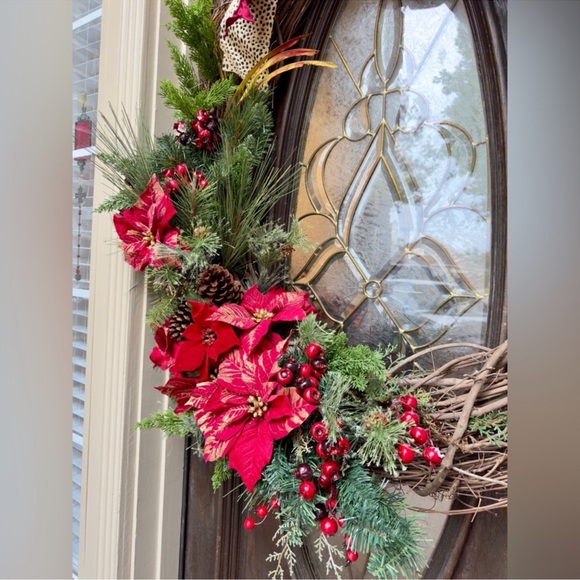HUGE WREATH Christmas Holiday Front Door Decor Custom High End Animal Print - Picture 7 of 15